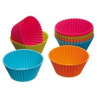 Tosangn 12pcs Standard Size Colorful Silicone Muffin Cup Liners Baking Cupcake Molds (B)