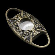 Dakoufish Snake Face Pocket Antique Copper Stainless Steel Double Blade Cuban Cigar Scissors Cigar Cutter (Gold)