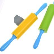 BCP 2 Pcs 8.5 Inch Clay And Dough Rolling Pin For Kids N2