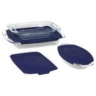 Pyrex 6pc Easy Grab Set, Non-Porous Glass Wont Absorb Stains or Odors