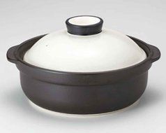 Utage for 5-6 persons 12.4inch Donabe Japanese Hot pot Black Ceramic Made in Japan