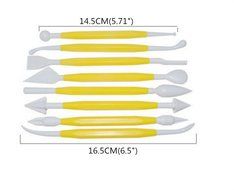 Cake Decorating Flower Sugar Craft Modeling Tools Kit 8 Pieces - Yellow + White N2