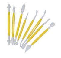 Cake Decorating Flower Sugar Craft Modeling Tools Kit 8 Pieces - Yellow + White N4