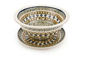 Polish Pottery Herb Garden Berry Bowl