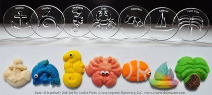Beach/Nautical 7 Disk Set for Cookie Presses (SIZE M disks for presses that came with METAL disks)
