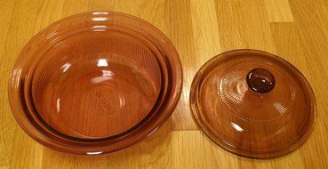 Corning Visions Vision Ware Cranberry 24 Ounce Round Casserole Baking Dish N3