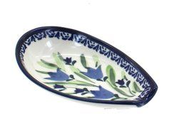 Polish Pottery Blue Tulip Small Spoon Rest
