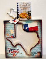 Texas Baking Bundle! Texas Shaped Dolomite Cake Pan, Cookie Cutter &amp; Texas Morning Glory - Memorable Breakfast...