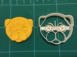 Atomade Cute Dog Puppy Pug Cookie Cutter, White (2.5 Inches)