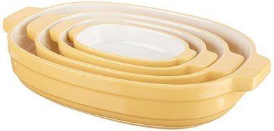 KitchenAid KBLR04NSER Nesting Ceramic 4-Piece Bakeware Set - Empire Red N8