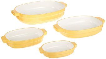 KitchenAid KBLR04NSER Nesting Ceramic 4-Piece Bakeware Set - Empire Red N9