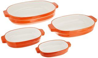 KitchenAid KBLR04NSER Nesting Ceramic 4-Piece Bakeware Set - Empire Red N10