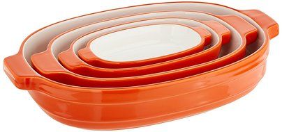 KitchenAid KBLR04NSER Nesting Ceramic 4-Piece Bakeware Set - Empire Red N11