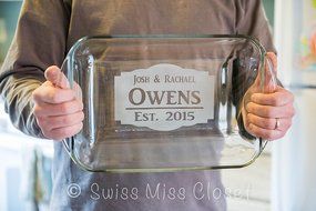 Personalized 9x13 inch 3 Quart Glass Baking Dish Custom Engraved MADE in the USA N2