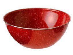 GSI Outdoors Stainless Steel Rimmed Red Graniteware 9 1/2" Mixing Bowl