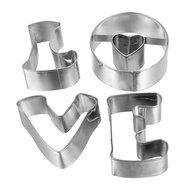 HOUSWEETY 9pcs Stainless Steel Cookie Cutter Set, " 0-8" Number Cutter N7