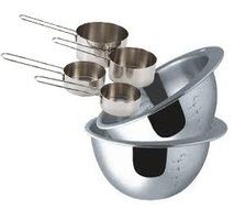 Culinary Depot Measuring Bowls, S/S with Interior Graduations 4, 6 Cups Baking Set Includes S/S Measuring Cups...