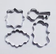 Yunko Fancy Plaque Key Cookie Cutter Stainless Steel Fondant Cutter Wedding Party 4pcs/set N2