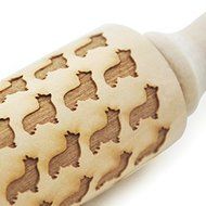 Welsh Corgi Pattern Embossing Rolling Pin, Engraved Rolling Pn for Cookies, Animal Embossed Rolling Pin, Housewarming...