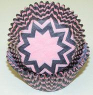 Chevron Black Pink Cupcake Liners Baking Cups Standard Size 50 Count