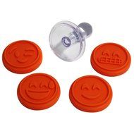 KurtzyTM 5 Piece Emoji Smiley, Happy, Laughing Face Cookie Cutter Stamp Stamper Press