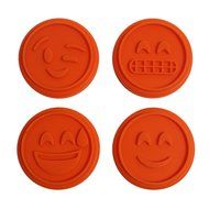 KurtzyTM 5 Piece Emoji Smiley, Happy, Laughing Face Cookie Cutter Stamp Stamper Press N2