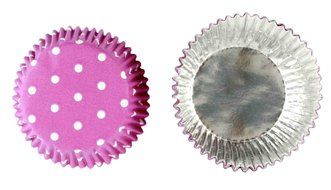 Crave Foil Baking 36 Cups with Decorative Patterns, Pink, 1-pack