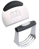 Eco-best Stainless Steel Pastry Scraper &amp; Dough Blender Cutter Set - Professional Dough Blender with Blades, Multipurpose...