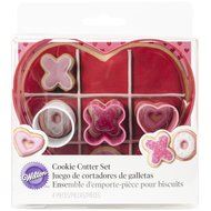 Wilton 2308-0216 4-Piece Kisses and Hugs Heart Cookie Cutter, Assorted