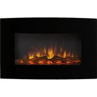 Gibson Living GL5135LE Soho 35 Inch Curved Black Log Wall Mounted Electric Fireplace