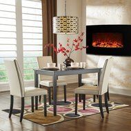 Gibson Living GL5135LE Soho 35 Inch Curved Black Log Wall Mounted Electric Fireplace N2