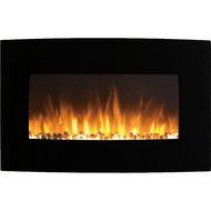 Gibson Living GL5135LE Soho 35 Inch Curved Black Log Wall Mounted Electric Fireplace N4