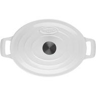 La Cuisine 4.75 Qt Enameled Cast Iron Oval Covered Dutch Oven, White N2