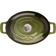 La Cuisine 4.75 Qt Enameled Cast Iron Oval Covered Dutch Oven, White N6