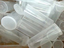 10 Pack - Large Clear 60 Dram Pop Top Bottles - Vial Medical Herb Pill Container