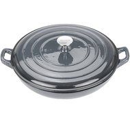 Zelancio 3 Quart Cast Iron Enamel Covered Casserole Cooking Dish Porcelain Braiser (Gray)