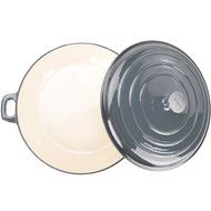 Zelancio 3 Quart Cast Iron Enamel Covered Casserole Cooking Dish Porcelain Braiser (Gray) N4