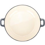 Zelancio 3 Quart Cast Iron Enamel Covered Casserole Cooking Dish Porcelain Braiser (Gray) N6