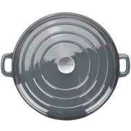 Zelancio 3 Quart Cast Iron Enamel Covered Casserole Cooking Dish Porcelain Braiser (Gray) N7