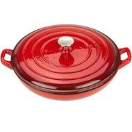 Zelancio 3 Quart Cast Iron Enamel Covered Casserole Cooking Dish Porcelain Braiser (Gray) N8