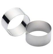 (Pack of 2) Seamless Round Food Ring, Stainless Steel (2" D x 1.5"H)