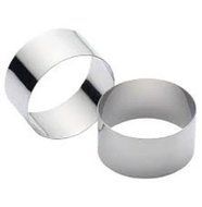(Pack of 2) Seamless Round Food Ring, Stainless Steel (2" D x 1.5"H) N2