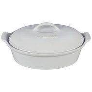 Le Creuset Heritage White Enameled Stoneware 2.5 Quart Covered Oval Casserole