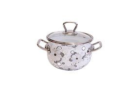 Europeware K1279/18 3.0 Decorative Enamel Casserole Pan, Medium, White