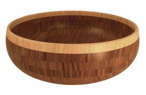Totally Bamboo 12" Classic Bowl, Beautiful Two-tone Bamboo Bowl Makes an Ideal Serving Piece for Salad and Side... N2