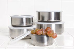 10 Pcs Stainless Steel Mixing Bowls or Food Storage Containers Set with Lids