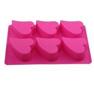 6-Units Silicone Cake Mold Biscuit Donuts Cake Pan Silicone Molds Heart Cupcake Baking Dish pan N3