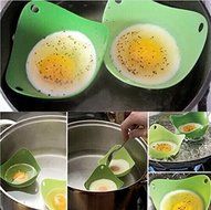 Drhob 2pcs egg Poacher Cook Poach Pod Silicone Kitchen Cookware Tool Baking Cup Utensils