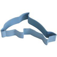 Dolphin Blue Poly Resin Coated Tin Cookie Cutter 4.5&quot;