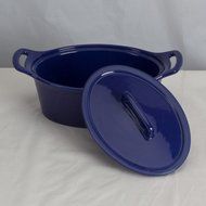 Oval Casserole Color: Cobalt Blue, Size: Large